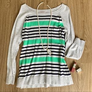 Preppy Navy and Green Striped Target Sweater